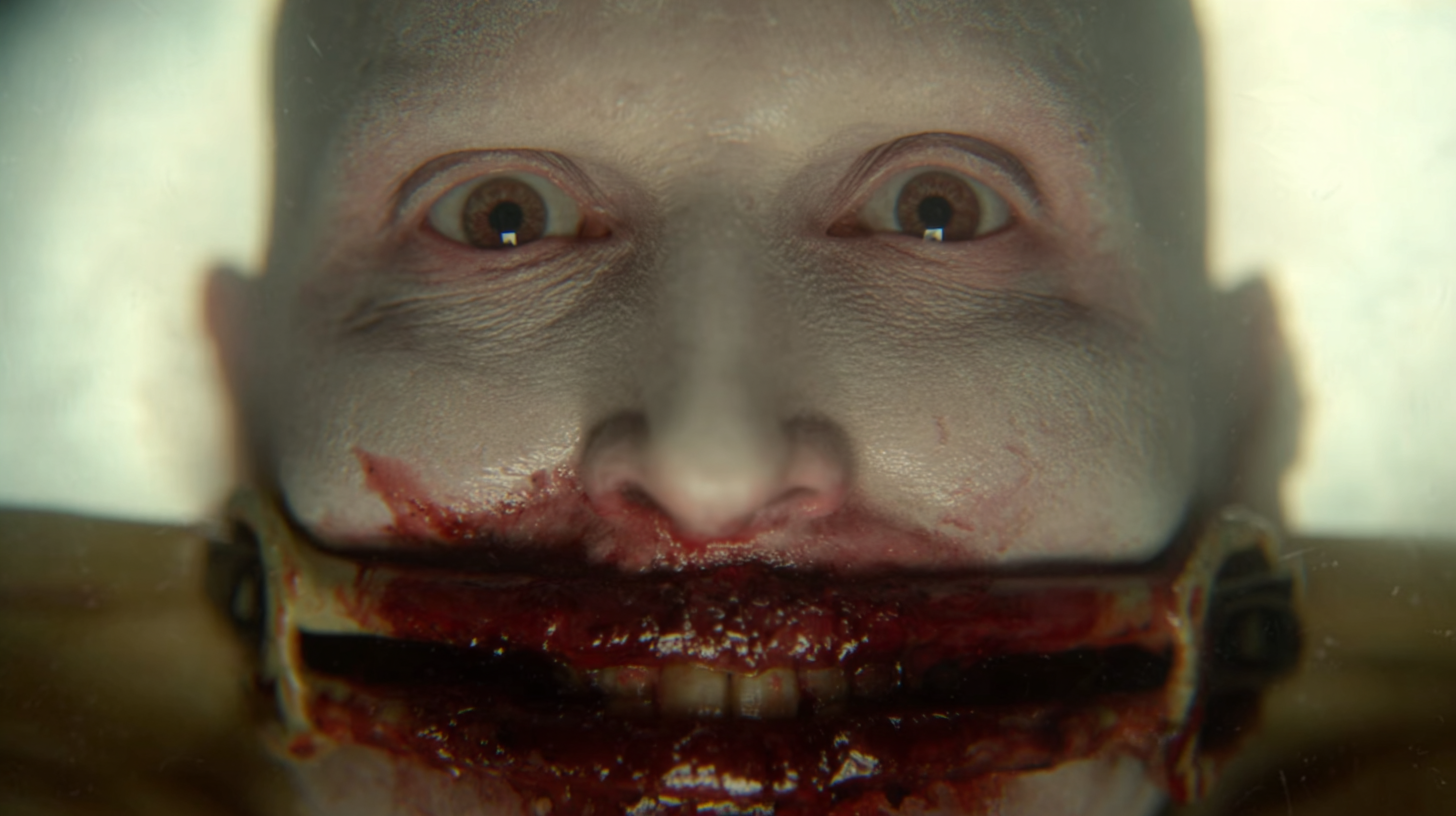 The Hollow — extreme close-up of a bald figure, AI generated horror concept